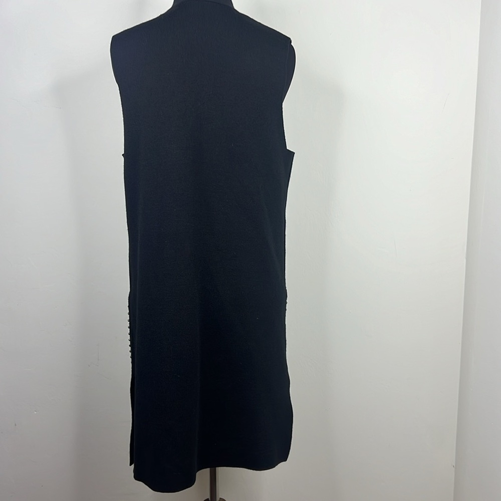 KOBI HALPERIN Black Ashton Beaded Fringe Sweater Vest S - Picture 8 of 10